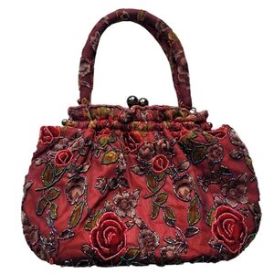 Unique Beaded Floral Embroidered Handbag
